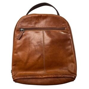 Jack Georges Voyager Backpack Brown Leather Convertible Crossbody Travel Day Bag